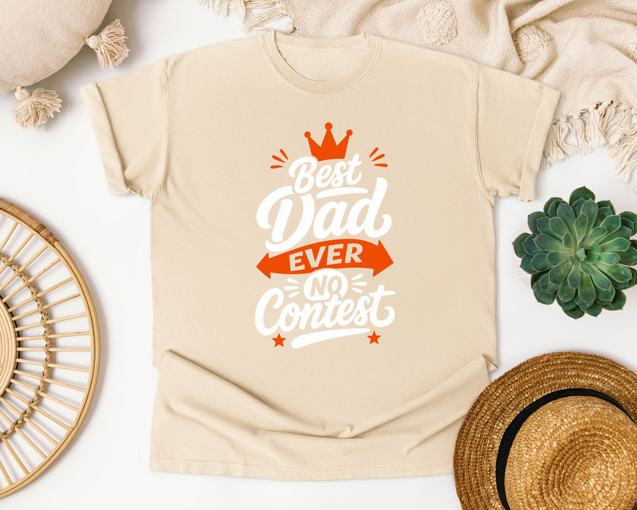 Best Dad Ever No Contest White graphic tee in Ivory