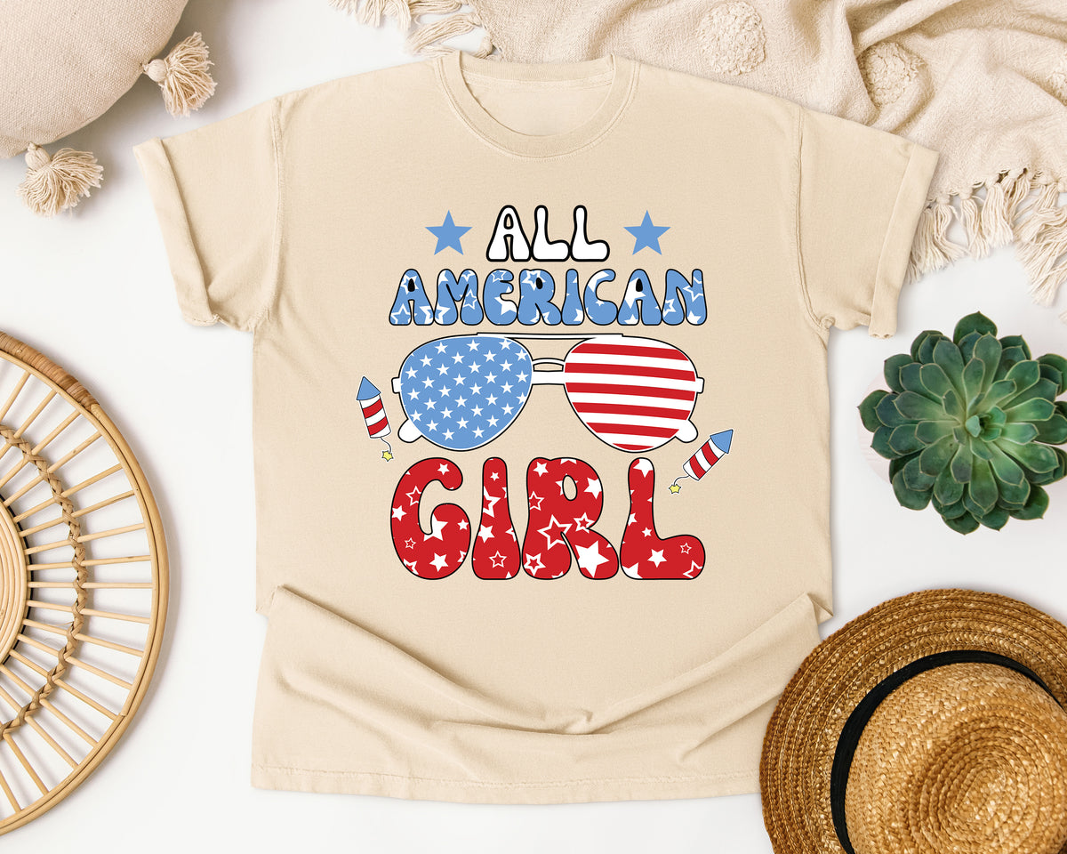 All American Girl Grey graphic tee in Ivory
