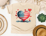 Patriotic Flag Heart graphic tee in Ivory