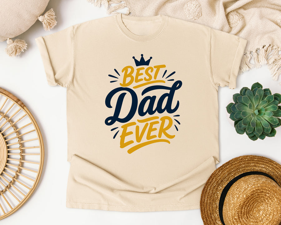Best Dad Ever Gold graphic tee in Ivory