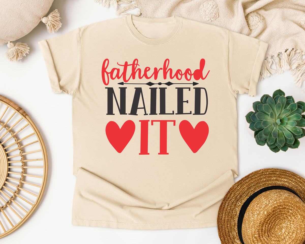 Fatherhood Nailed It White 3 graphic tee in Ivory