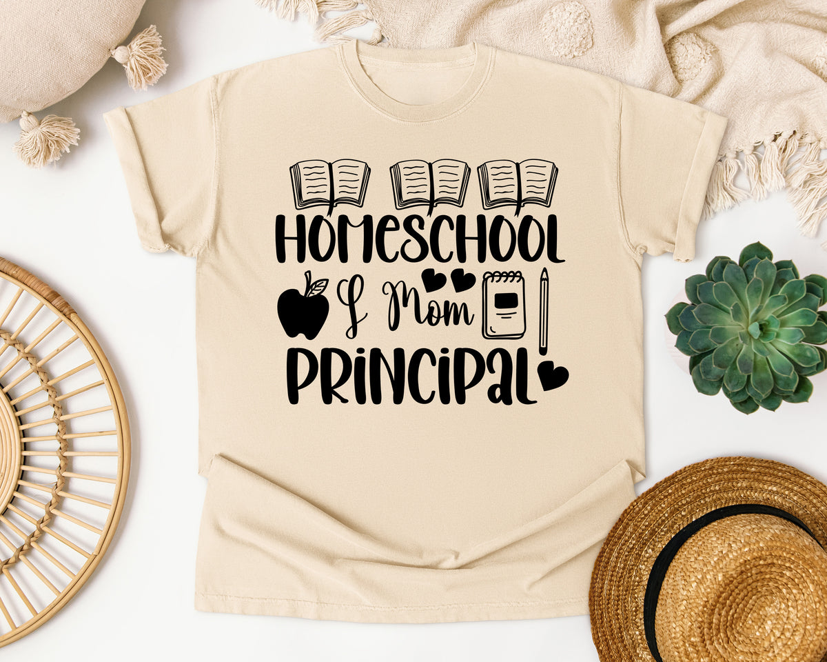 Homeschool Mom And Principal graphic tee in Ivory
