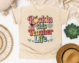 Rockin This Teacher Life Grey graphic tee in Ivory