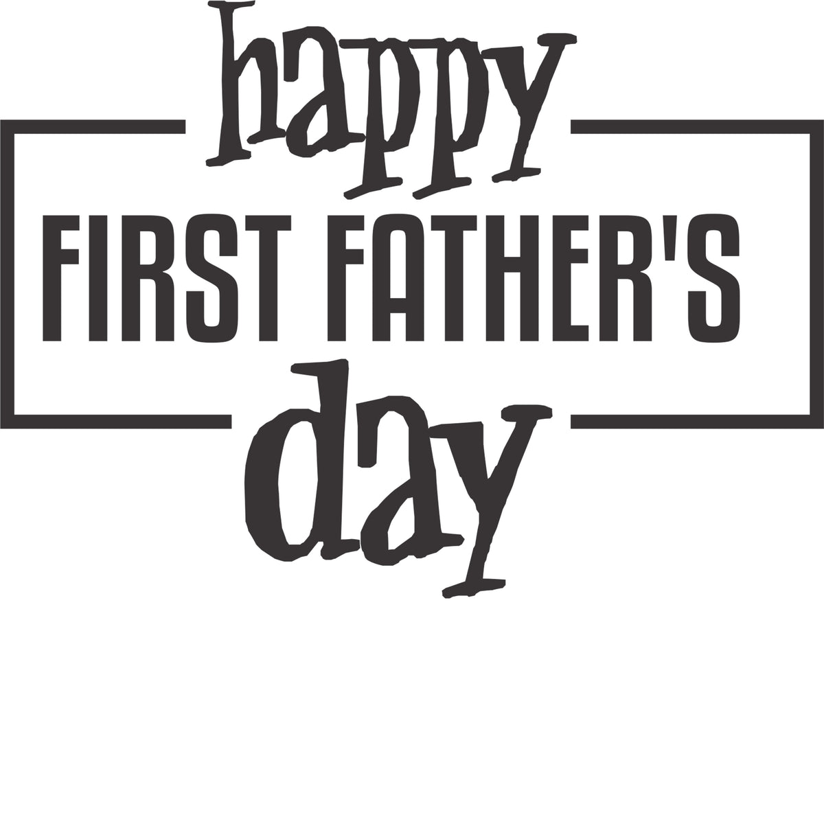 Happy First Father's Day Navy graphic tee in Ivory