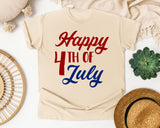 Happy 4th Of July Red graphic tee in Ivory