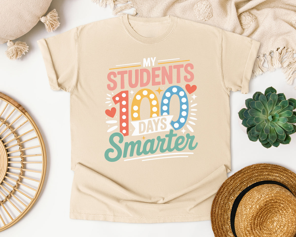 My Students 100 Days Smarter graphic tee in Ivory