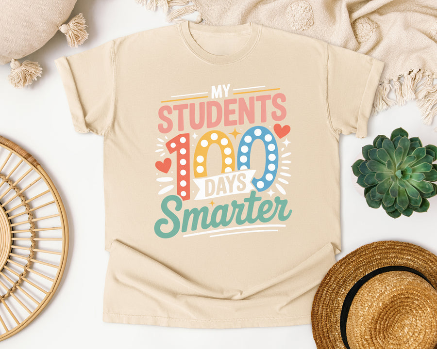 My Students 100 Days Smarter graphic tee in Ivory