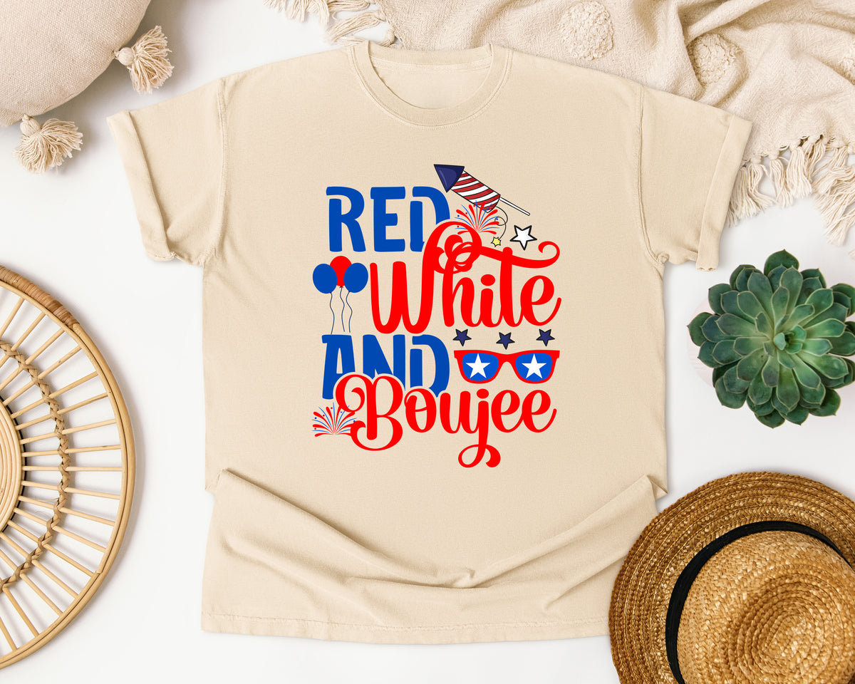 Red White And Boujee graphic tee in Ivory
