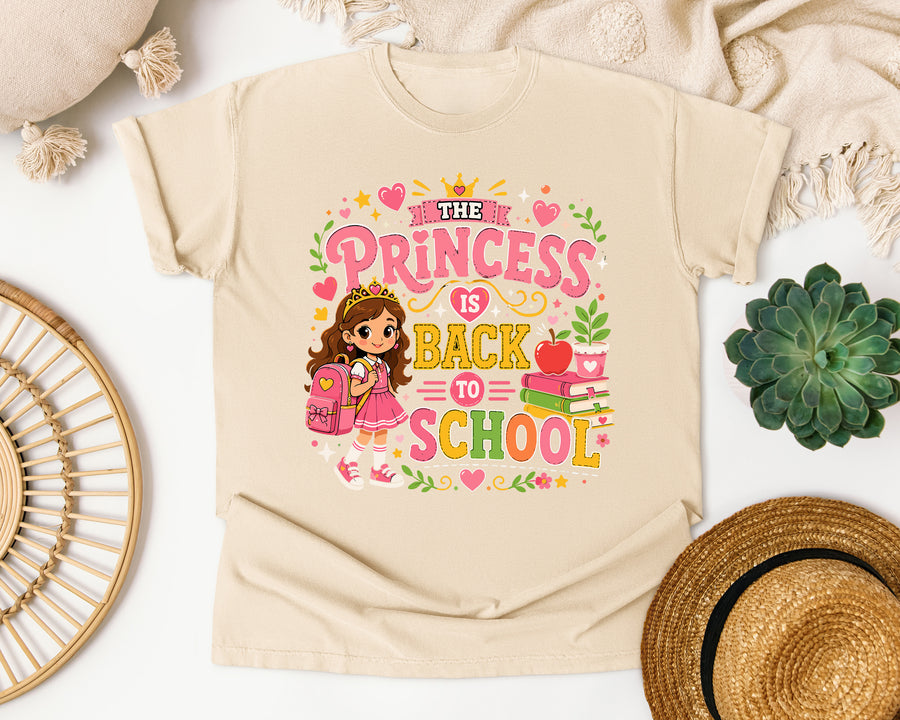The Princess Is Back To School graphic tee in Ivory