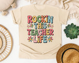 Rockin This Teacher Life Grey 2 3 graphic tee in Ivory