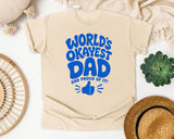 World's Okayest Dad And Proud Of It Blue graphic tee in Ivory