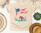 Flag Over Country House graphic tee in Ivory
