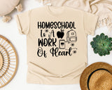 Homeschool Is A Work Of Heart graphic tee in Ivory
