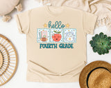 Hello Fourth Grade Frames graphic tee in Ivory