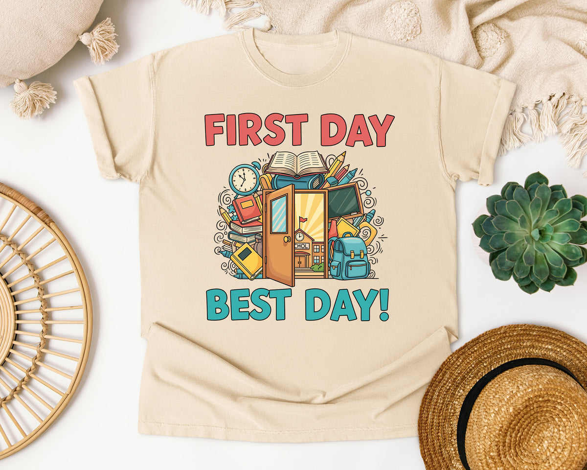 First Day Best Day Door graphic tee in Ivory