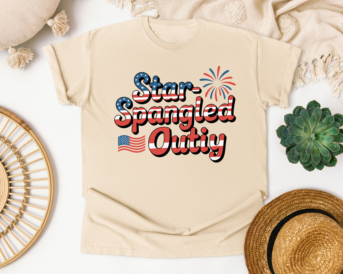 Star Spangled Cutie Grey 2 graphic tee in Ivory