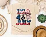 USA 4th Of July Navy 2 graphic tee in Ivory