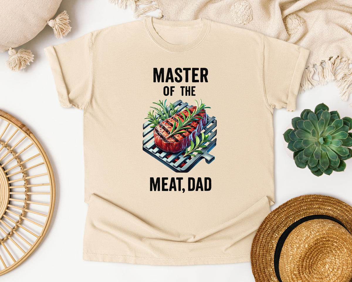 Master Of The Meat Dad Grey graphic tee in Ivory