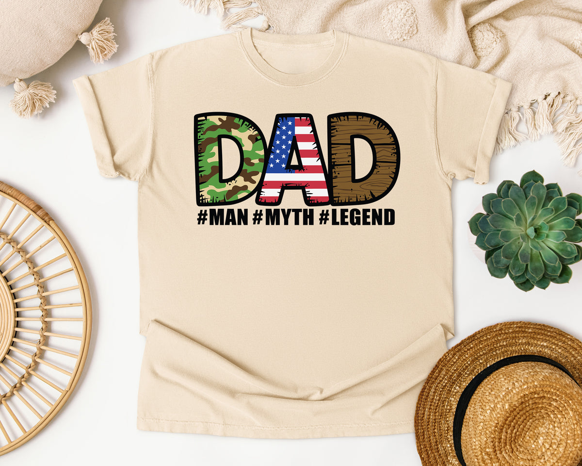 Dad Man Myth Legend Brown 2 graphic tee in Ivory