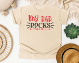 My Dad Rocks Pink graphic tee in Ivory