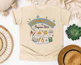 Adventure Begins Here graphic tee in Ivory