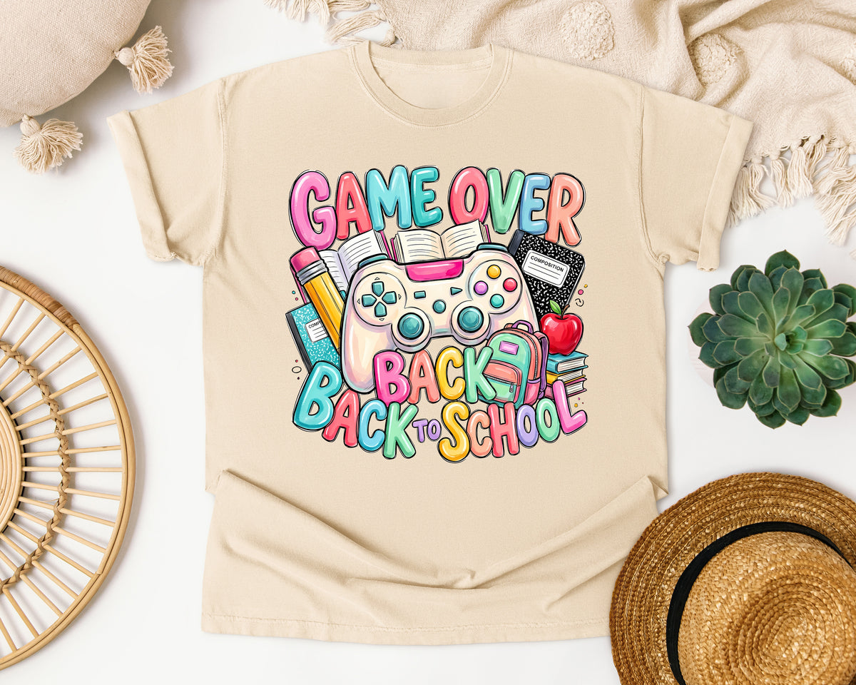 Game Over Back To School Pastel graphic tee in Ivory