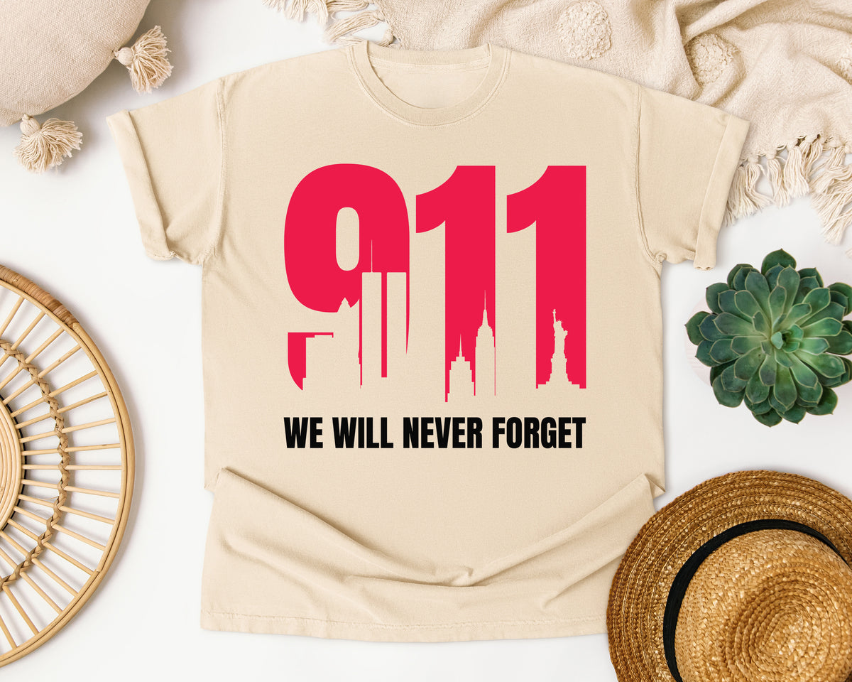 We Will Never Forget White 2 graphic tee in Ivory