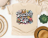 Teacher Life Pencils graphic tee in Ivory