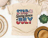Star Spangled July Grey 2 graphic tee in Ivory
