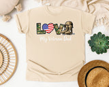 Love My Veteran Dad graphic tee in Ivory