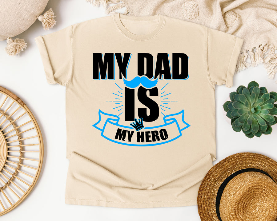 My Dad Is My Hero White 2 graphic tee in Ivory
