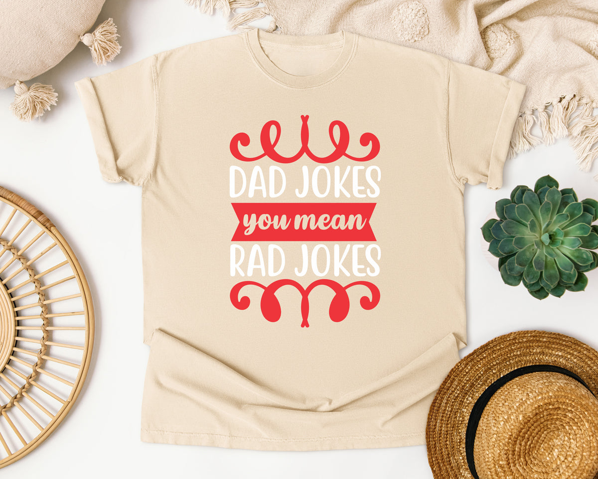 Dad Jokes You Mean Rad Jokes Red graphic tee in Ivory