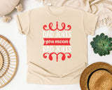 Dad Jokes You Mean Rad Jokes Red graphic tee in Ivory