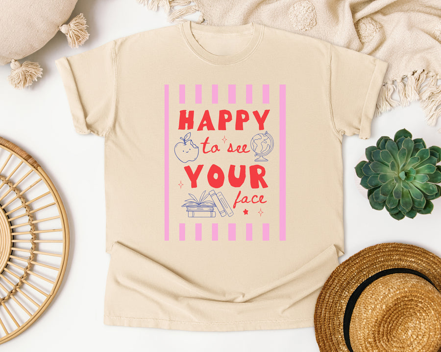 Happy To See Your Face graphic tee in Ivory
