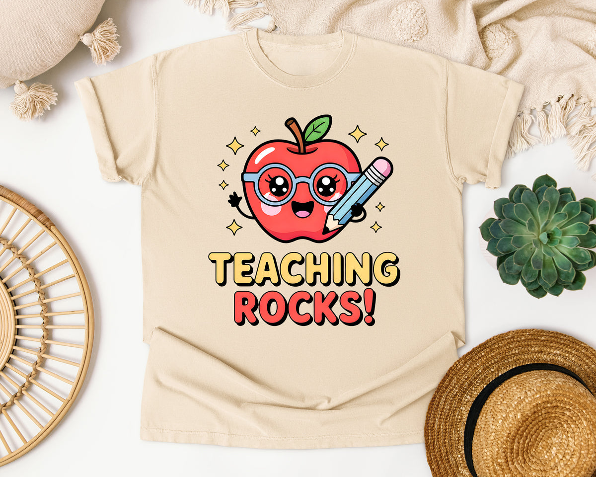 Teaching Rocks graphic tee in Ivory