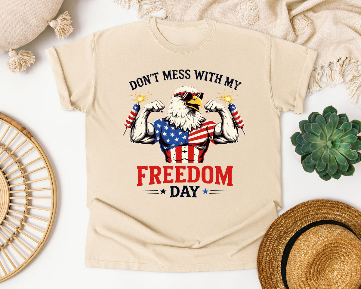 Don't Mess With My Freedom Day Grey graphic tee in Ivory