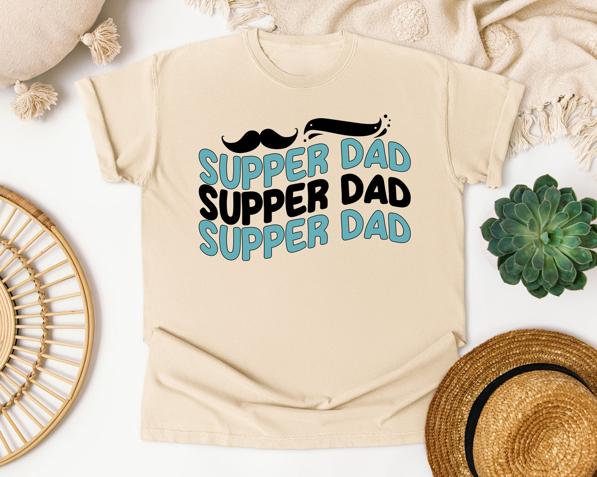 Super Dad Black graphic tee in Ivory