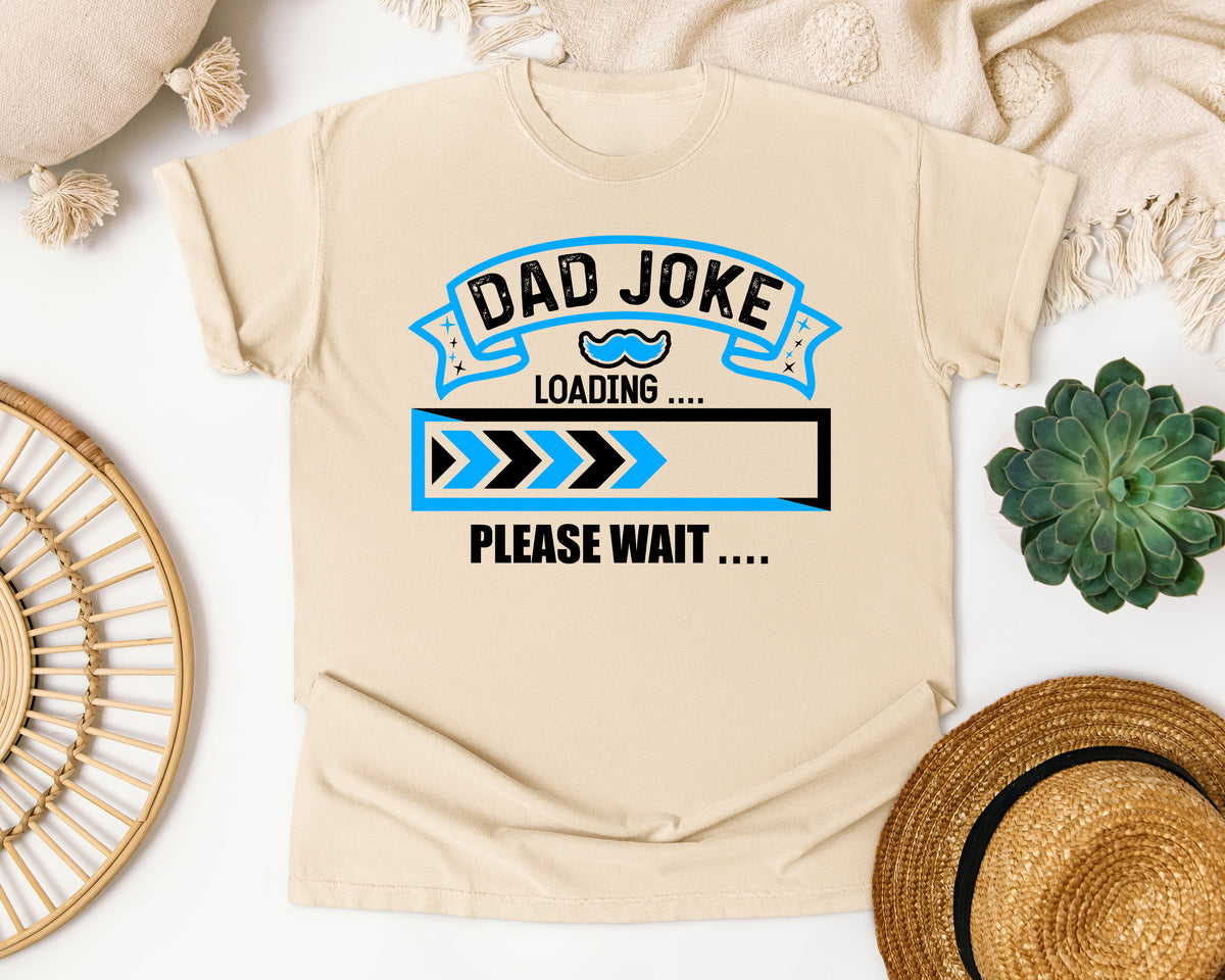 Dad Joke Loading Please Wait Blue graphic tee in Ivory