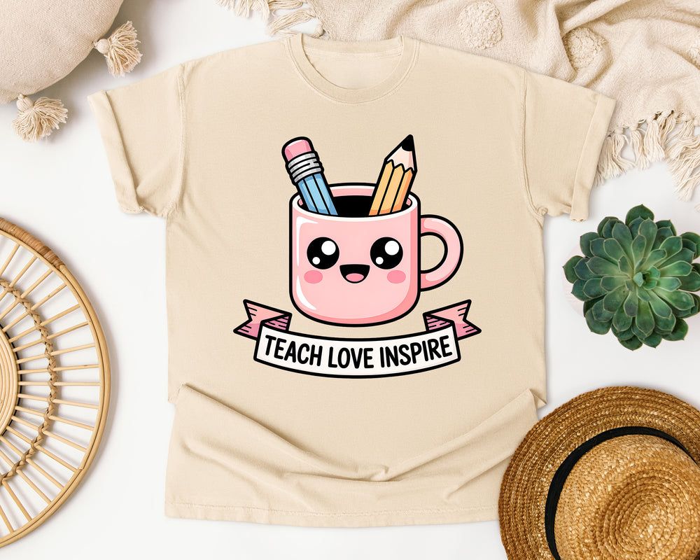 Teach Love Inspire Mug graphic tee in Ivory
