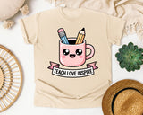 Teach Love Inspire Mug graphic tee in Ivory