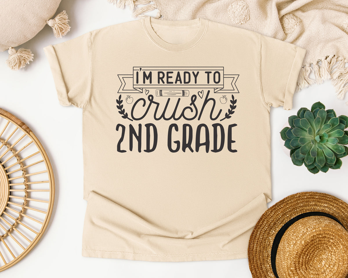 I'm Ready To Crush 2nd Grade Grey graphic tee in Ivory