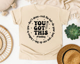 You Got This Test Day Black graphic tee in Ivory