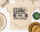 Game On 2nd Grade Grey graphic tee in Ivory