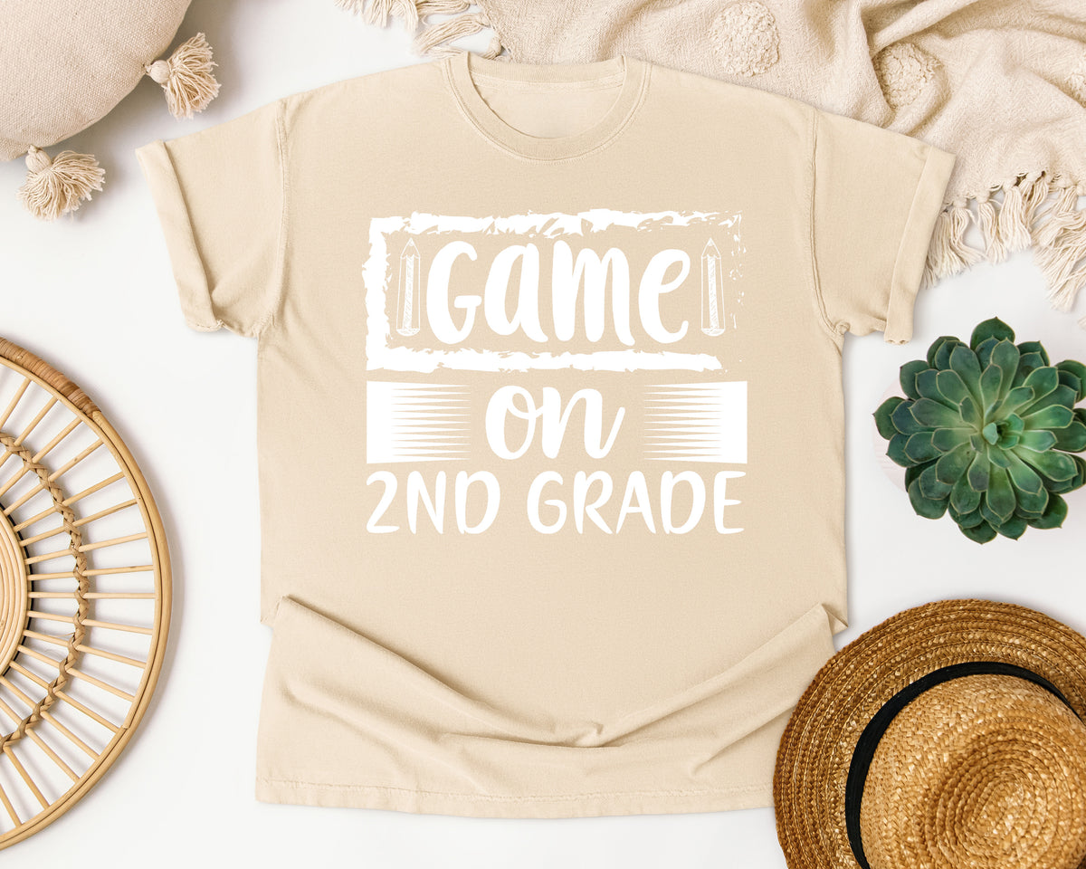 Game On 2nd Grade White graphic tee in Ivory