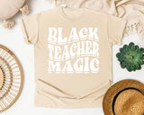 Black Teacher Magic Light Print Graphic Tee graphic tee in Ivory