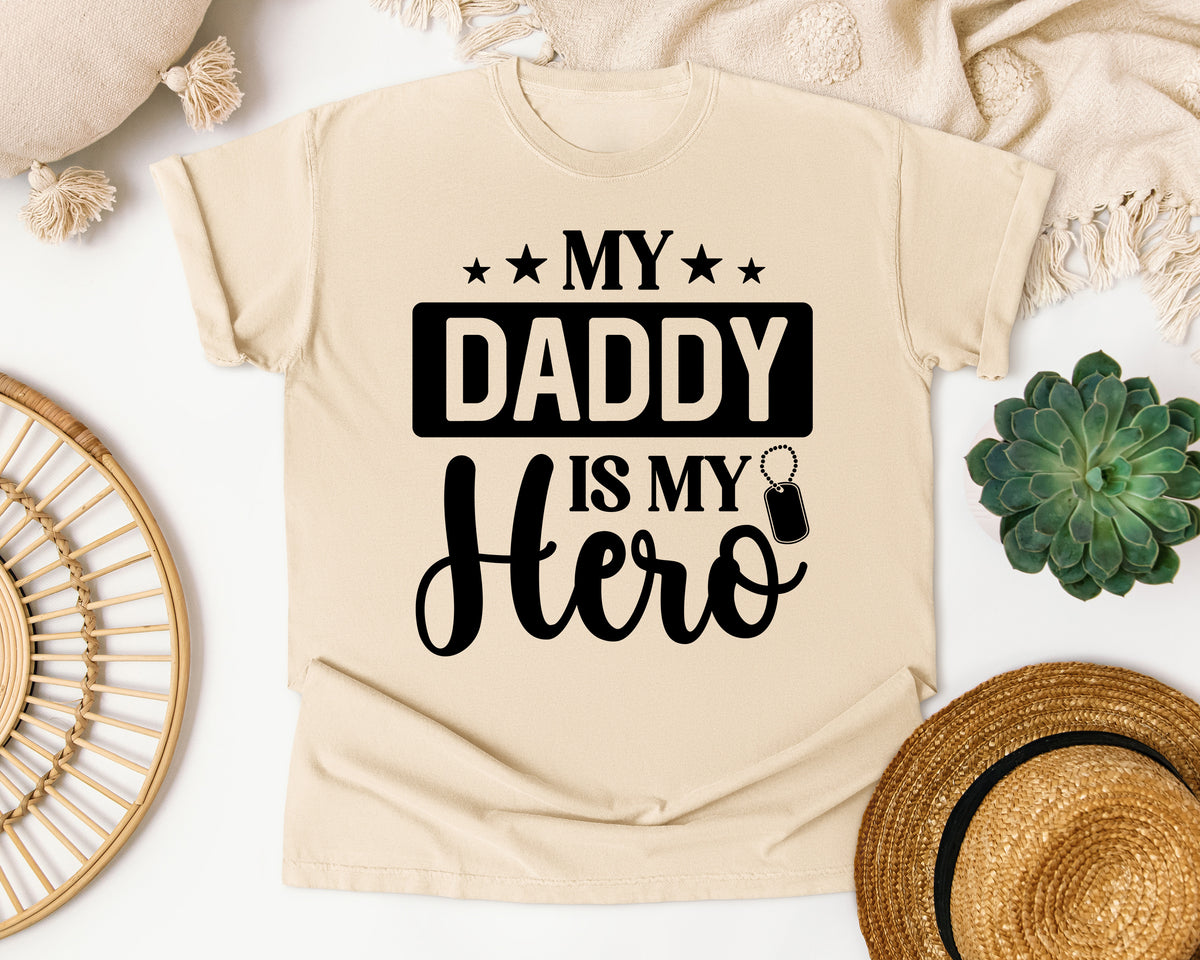 My Daddy Is My Hero White 2 graphic tee in Ivory