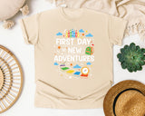 First Day Equals New Adventures Light Print Graphic Tee graphic tee in Ivory