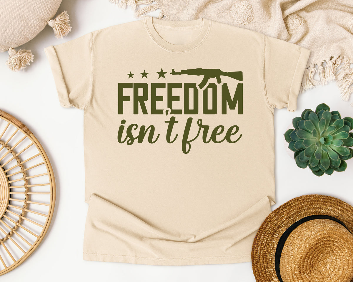 Freedom Isn't Free Brown graphic tee in Ivory