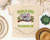 Koala-fied School Counselor Light Print Graphic Tee graphic tee in Ivory