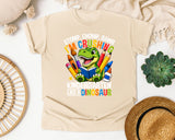 Crushing Kindergarten Like A Dinosaur Bright Graphic Tee graphic tee in Ivory